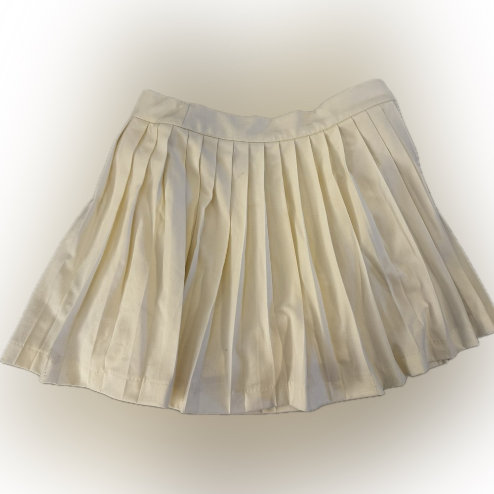 NWT Abercrombie & Fitch Cream Pleated Mini Skirt